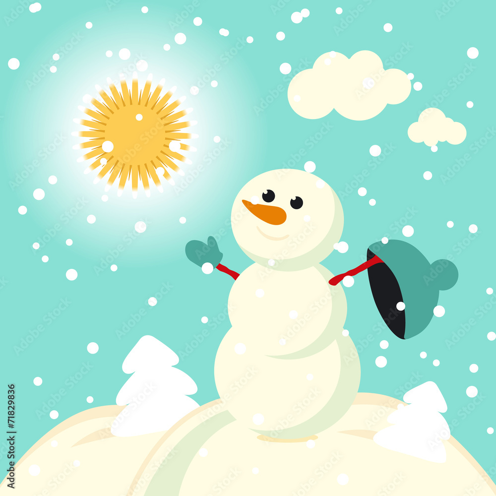 Happy with snow retro christmas Vector Happy with snow retro christmas Vector