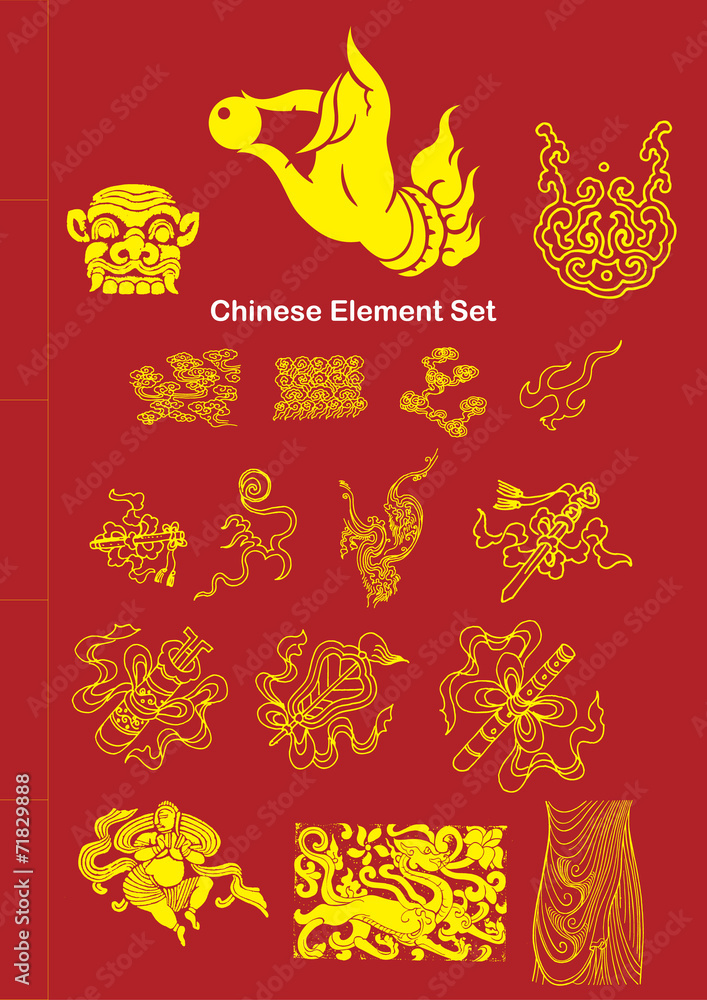 Obraz premium Chinese Vector Illustration Elements