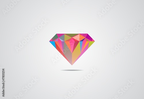 diamond clean color logo vector