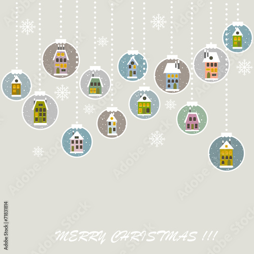 Retro Christmas background with Christmas balls