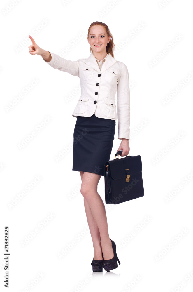 Woman businesswoman in business concept isolated on white Woman businesswoman in business concept isolated on white