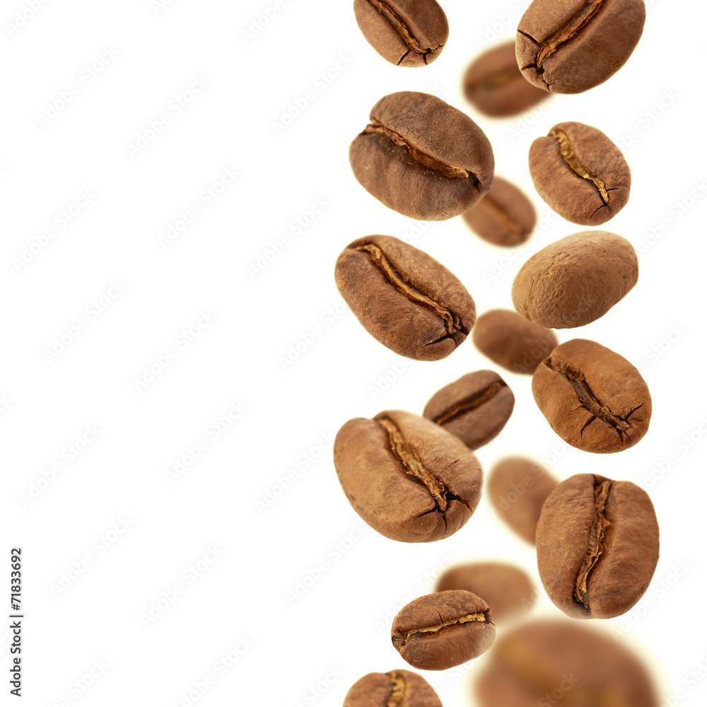 Flying coffee beans Flying coffee beans