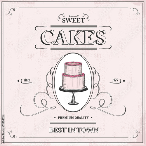 vintage cake background - label