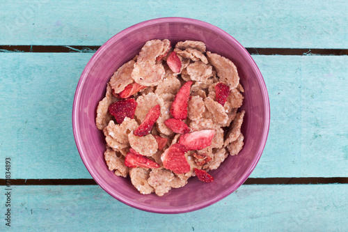 cereal with dried red fruits photo