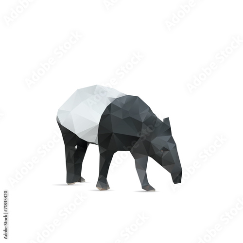 Abstract tapir isolated on a white backgrounds