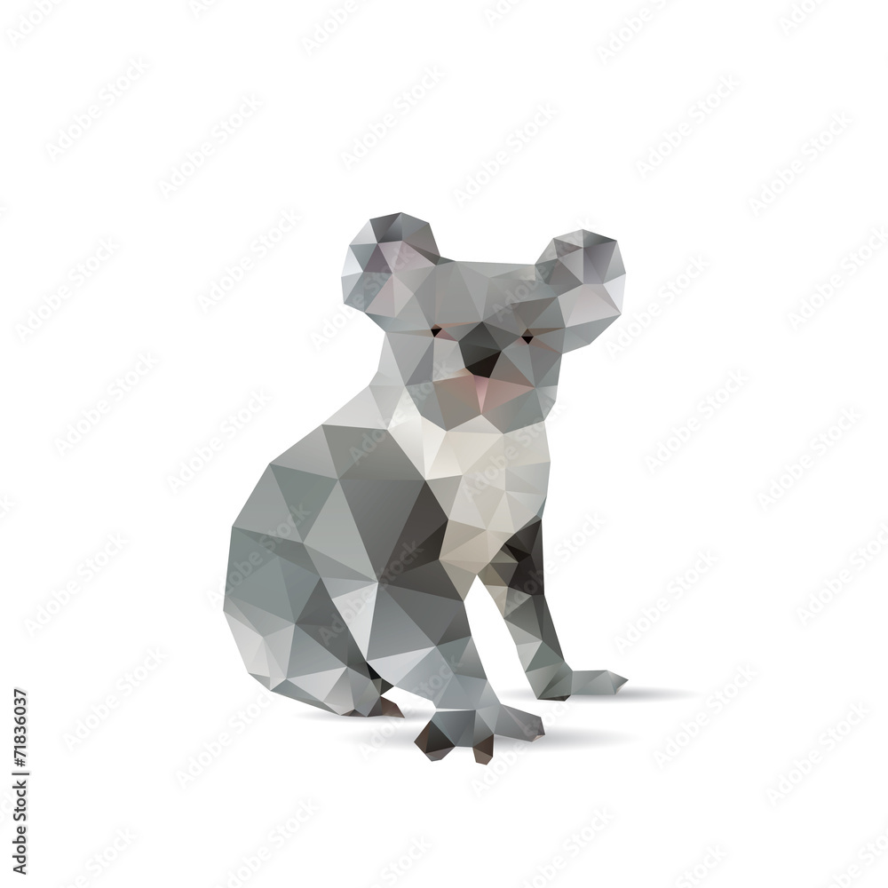 Obraz premium Abstract koalas isolated on a white backgrounds