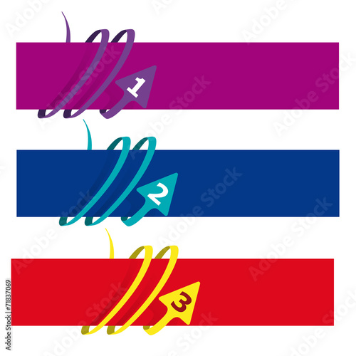 Vector faq labels, three options with arrows
