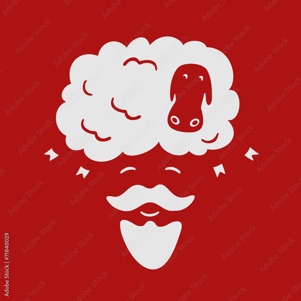 Symbol of sheep and Santa Claus Symbol of sheep and Santa Claus