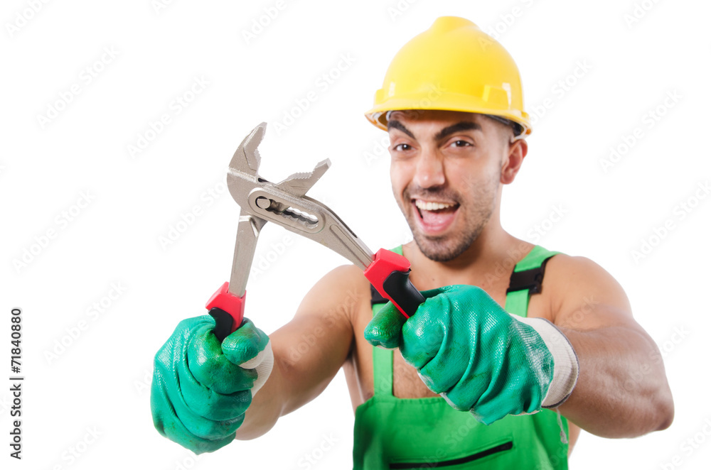 Industrial worker isolated on the white background