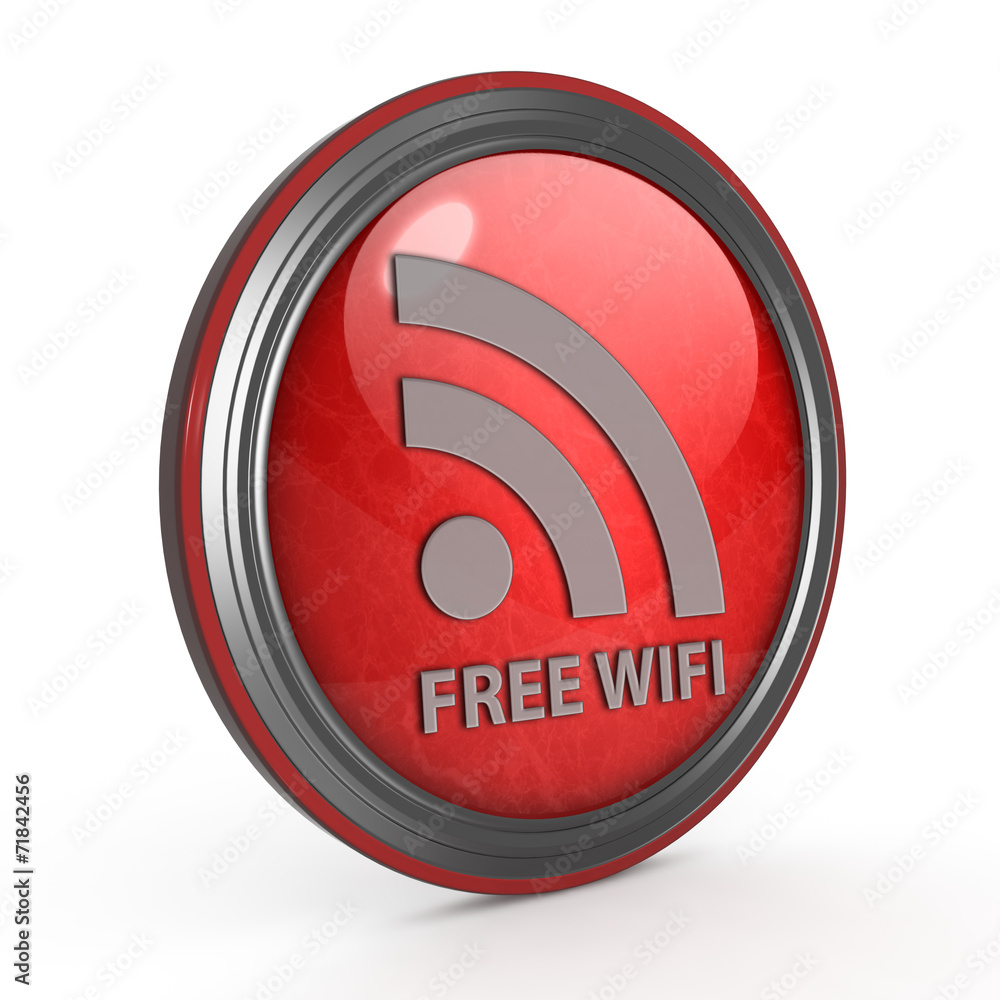 Free wifi circular icon on white background Free wifi circular icon on white background