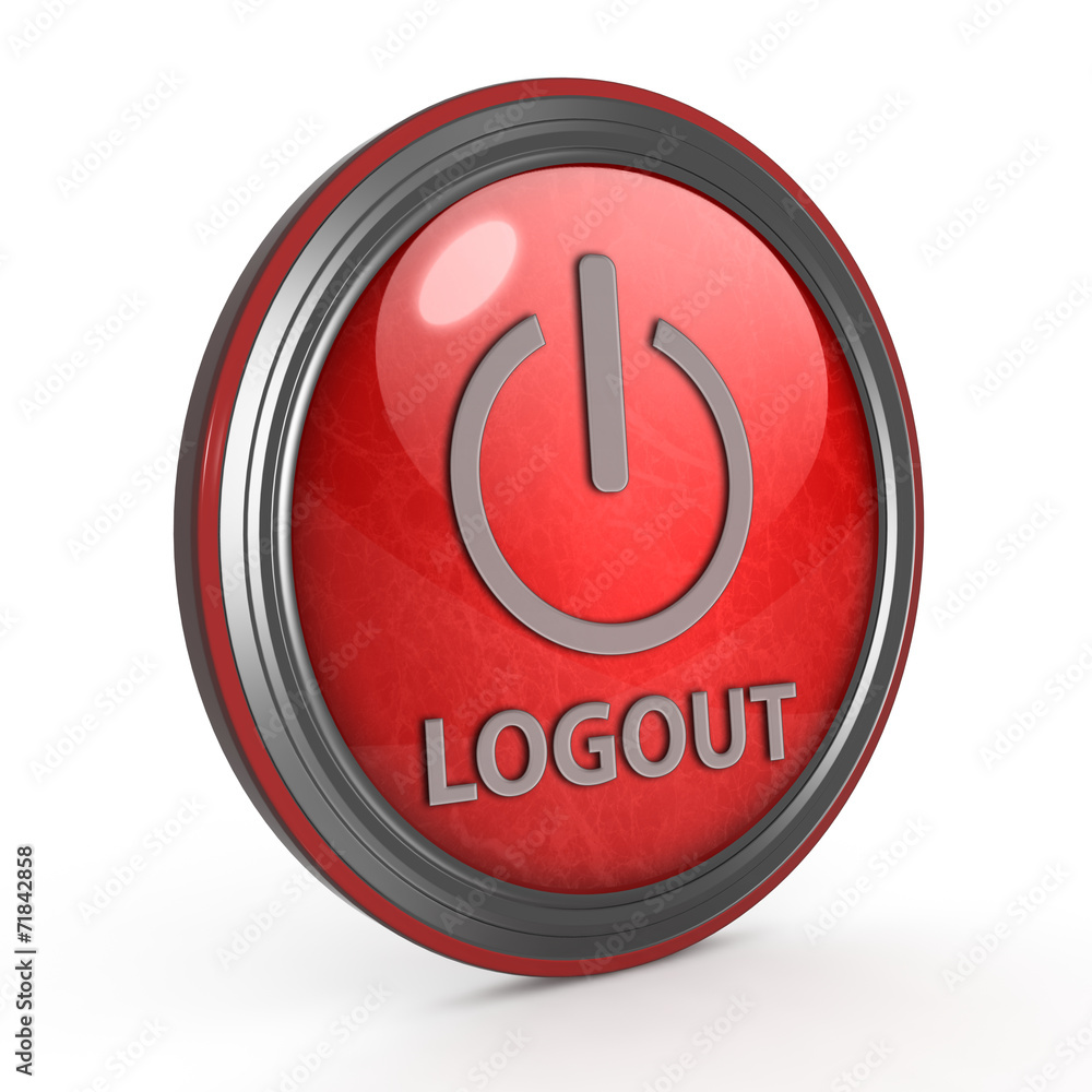 Logout circular icon on white background Logout circular icon on white background