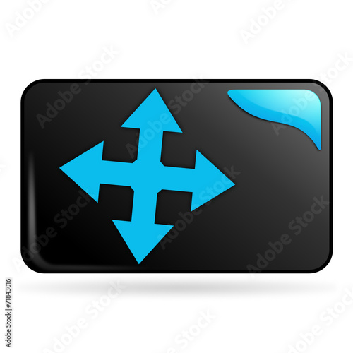 direction sur bouton web rectangle bleu