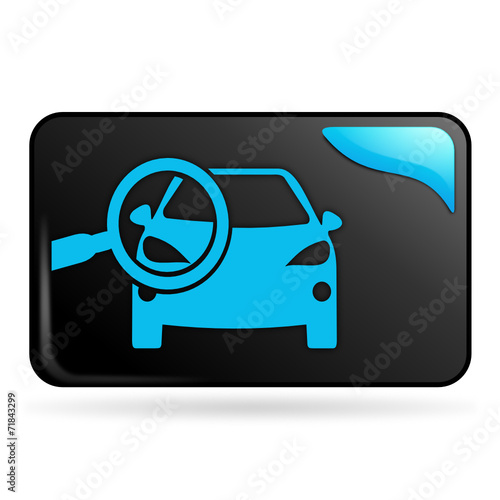 points de contrôle automobile sur bouton web rectangle bleu photo