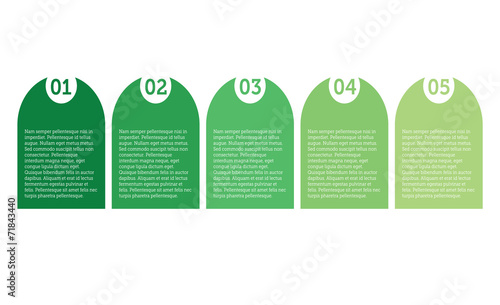 A vector set of five numbered tabs