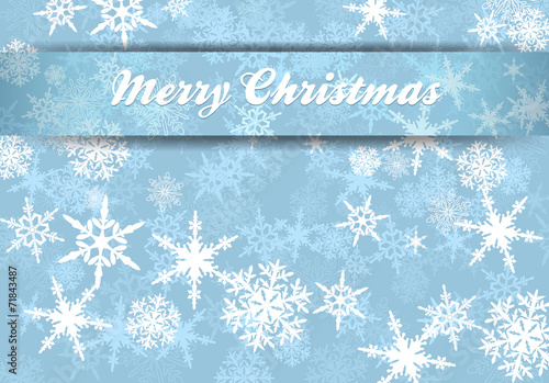 Merry Christmas Card Snowflakes Background