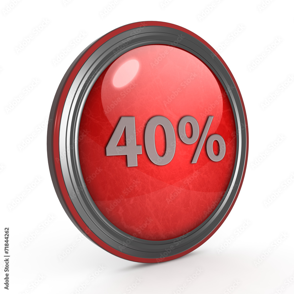 Fourty percent circular icon on white background Fourty percent circular icon on white background