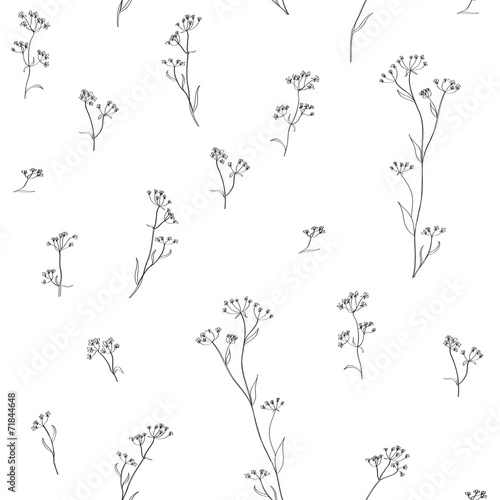 herbal floral hand drawn pattern