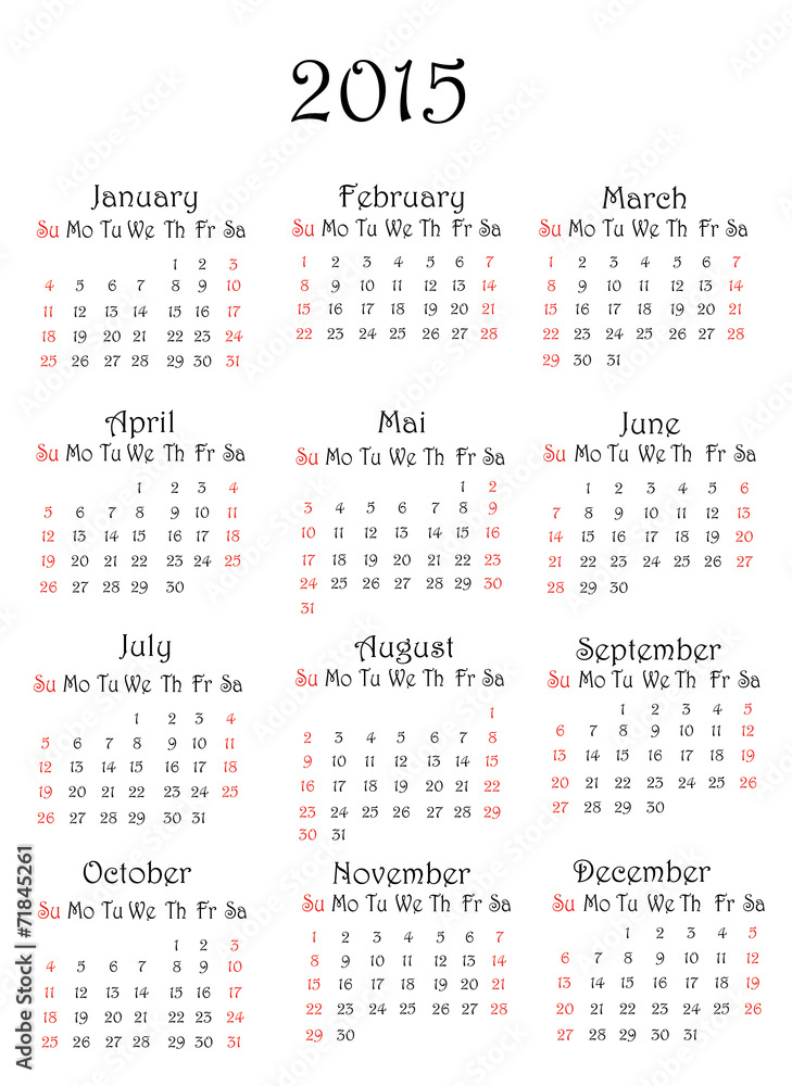 2015 year calendar 2015 year calendar