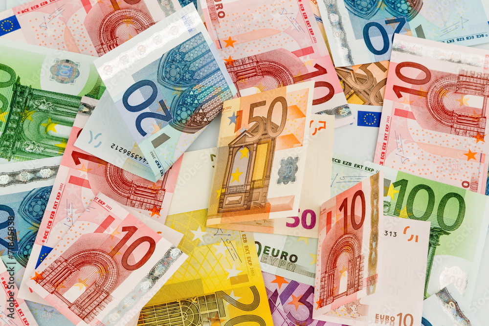 Viele verschiedene Euro-Geldscheine Viele verschiedene Euro-Geldscheine