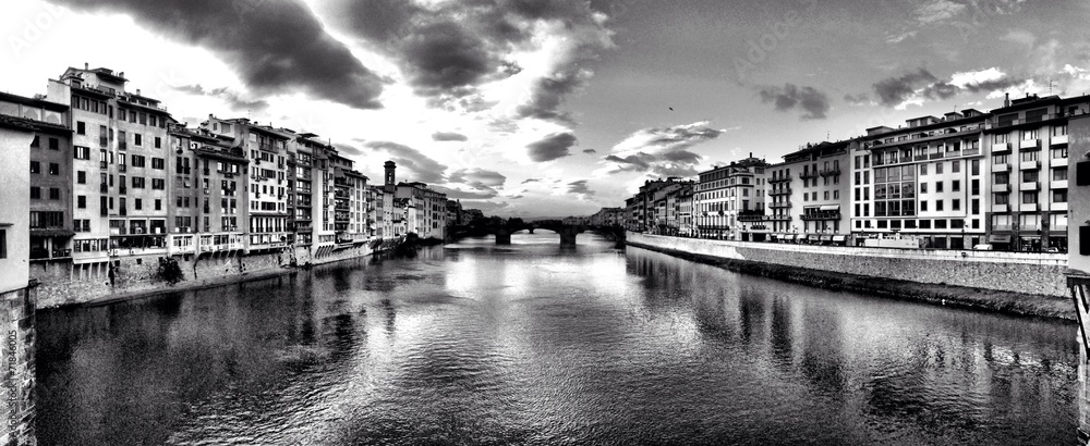 Timeless river panorama in Florence - Italy