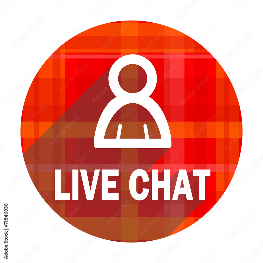 live chat red flat icon isolated live chat red flat icon isolated