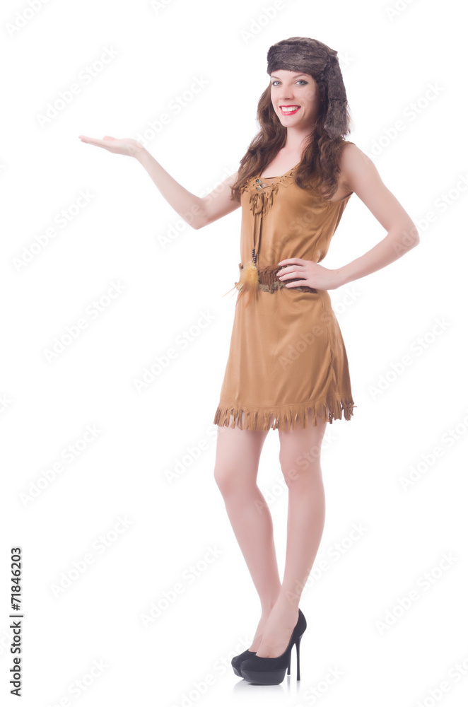 Woman pirate holding virtual object Woman pirate holding virtual object