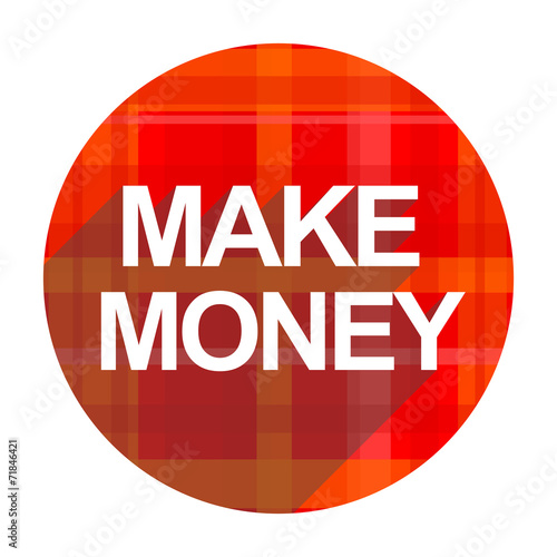 make money red flat icon isolated