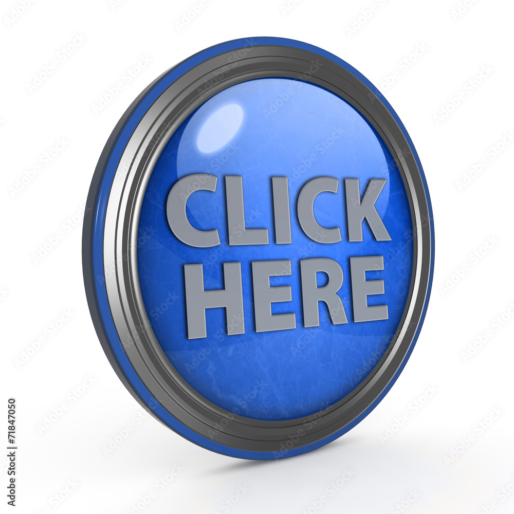 Click here circular icon on white background Click here circular icon on white background