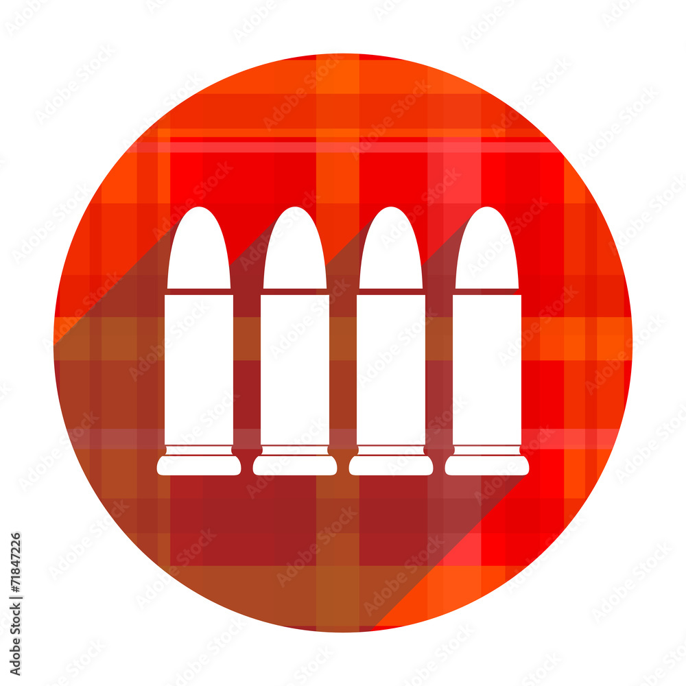 ammunition red flat icon isolated