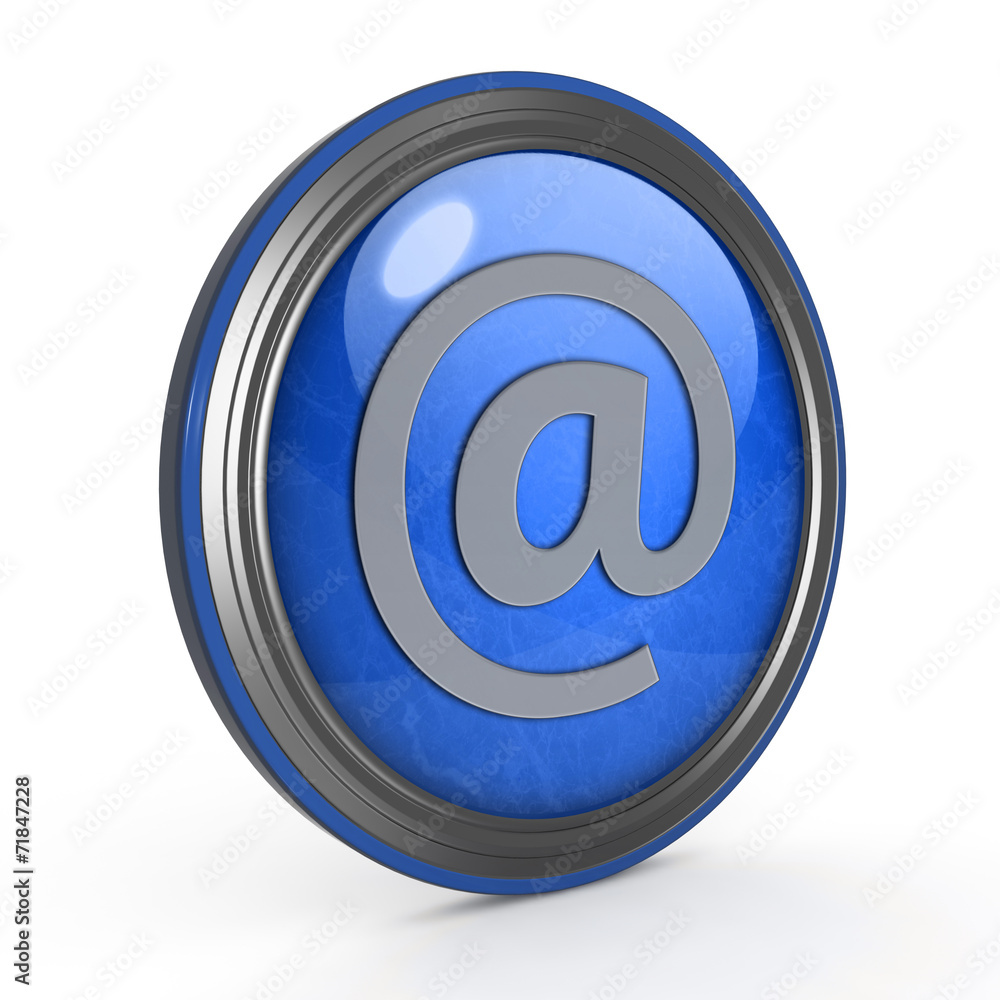 Email circular icon on white background