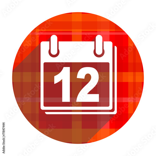 calendar red flat icon isolated