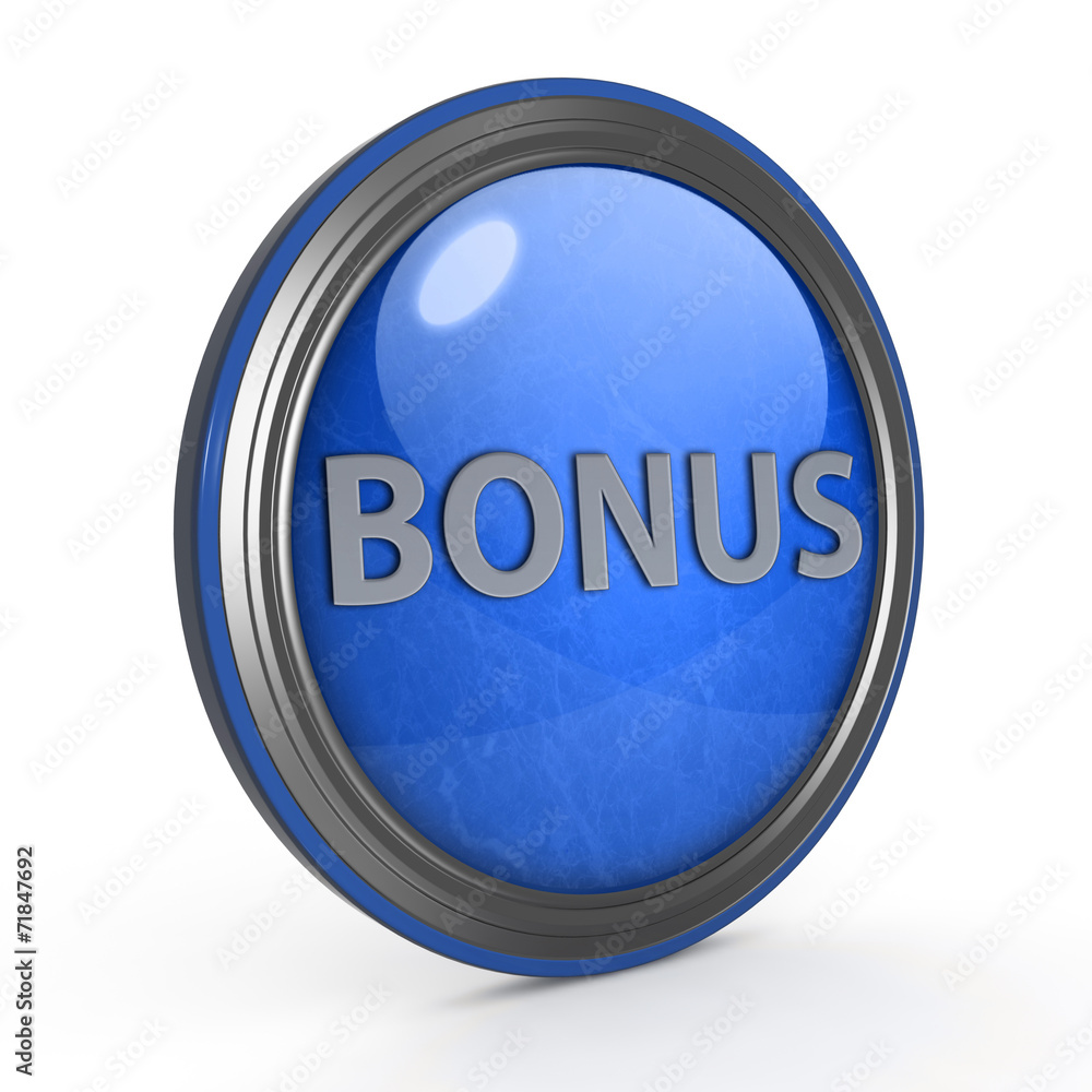 bonus circular icon on white background