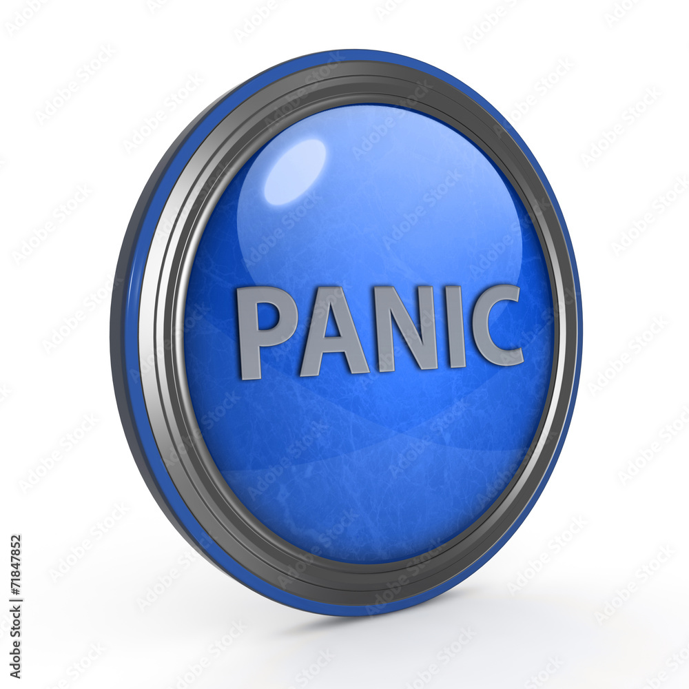 panic circular icon on white background