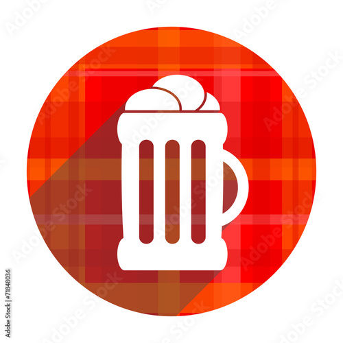 beer red flat icon isolated