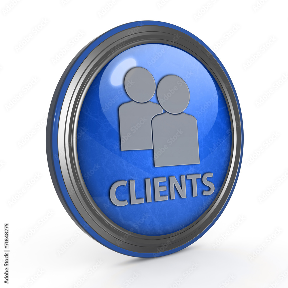 Client circular icon on white background Client circular icon on white background