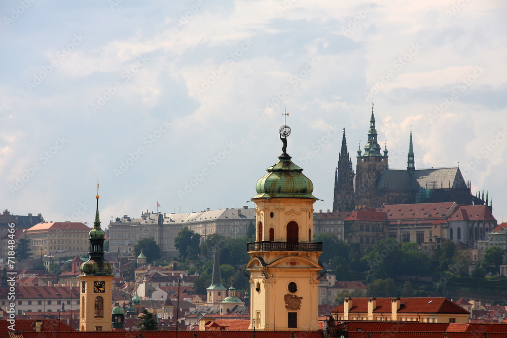 Fototapeta premium Towers and rooftops of old Prague