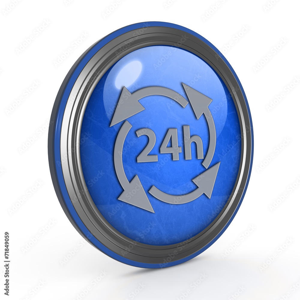 24 hours circular icon on white background 24 hours circular icon on white background
