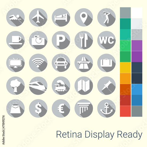 ICON SET - TRAVEL | REISEN, MAP MASTER - Grey light III/V