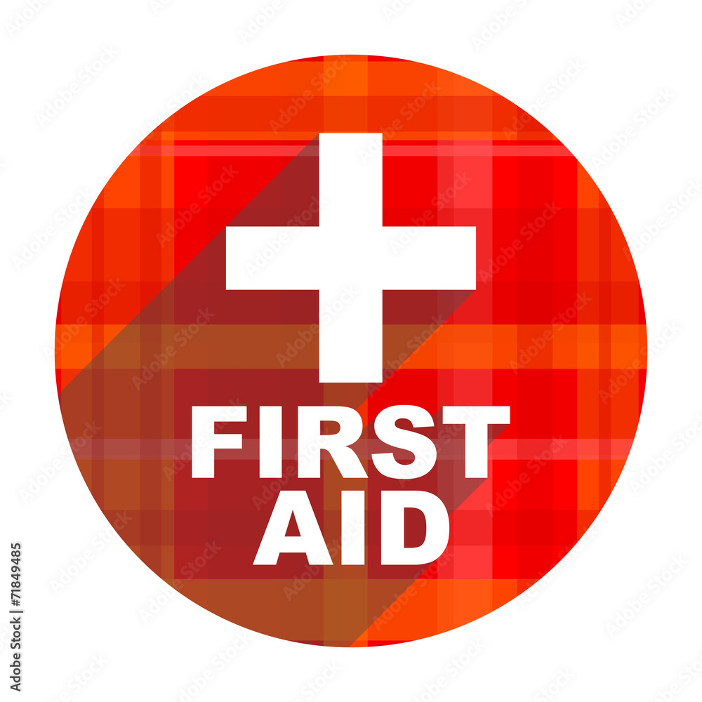Obraz premium first aid red flat icon isolated