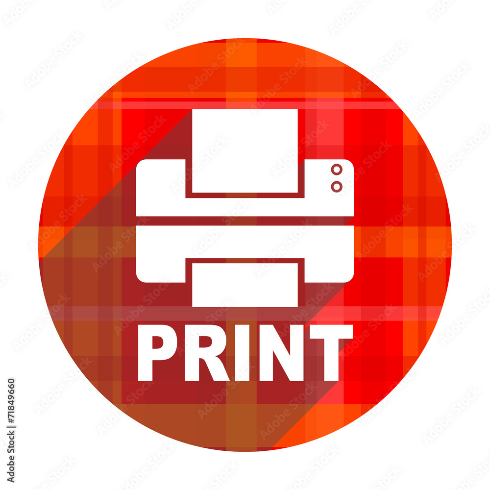 printer red flat icon isolated printer red flat icon isolated