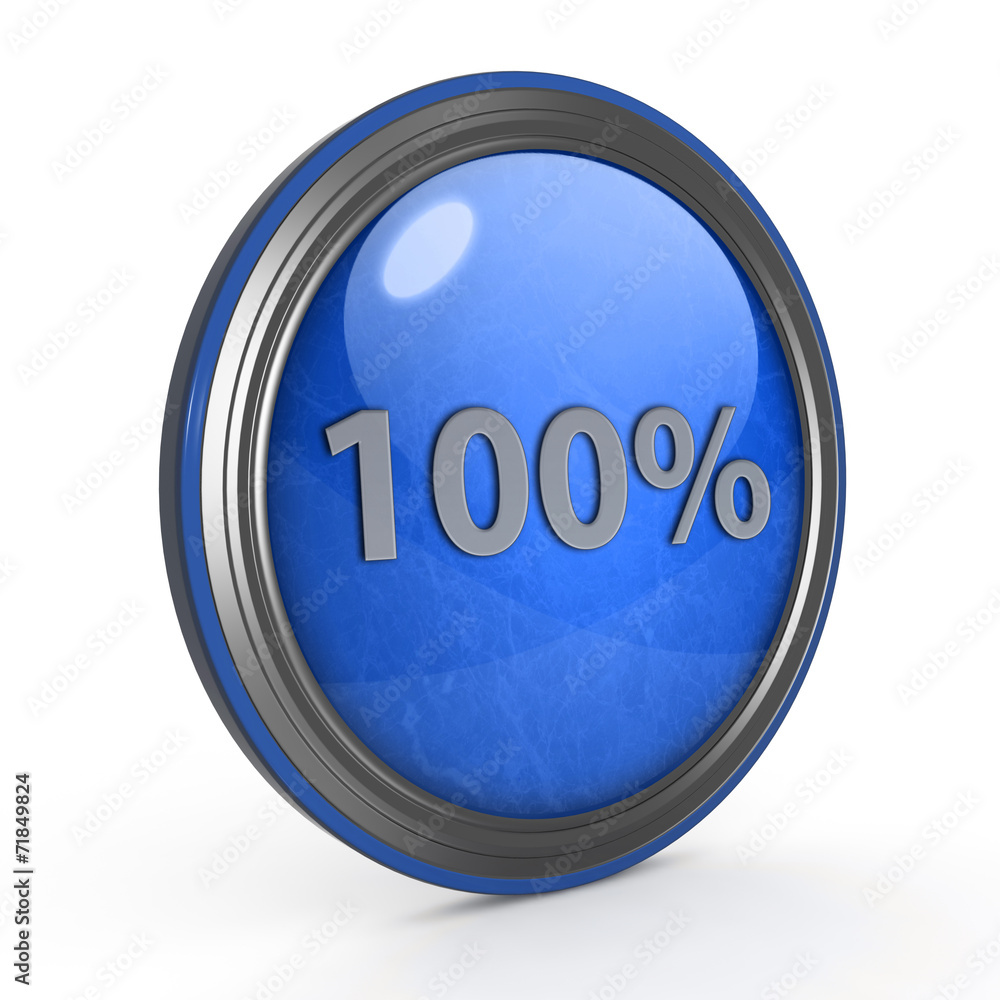 Hundred percent circular icon on white background Hundred percent circular icon on white background