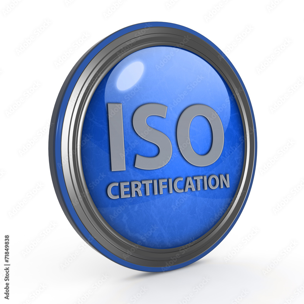 Iso certification circular icon on white background Iso certification circular icon on white background