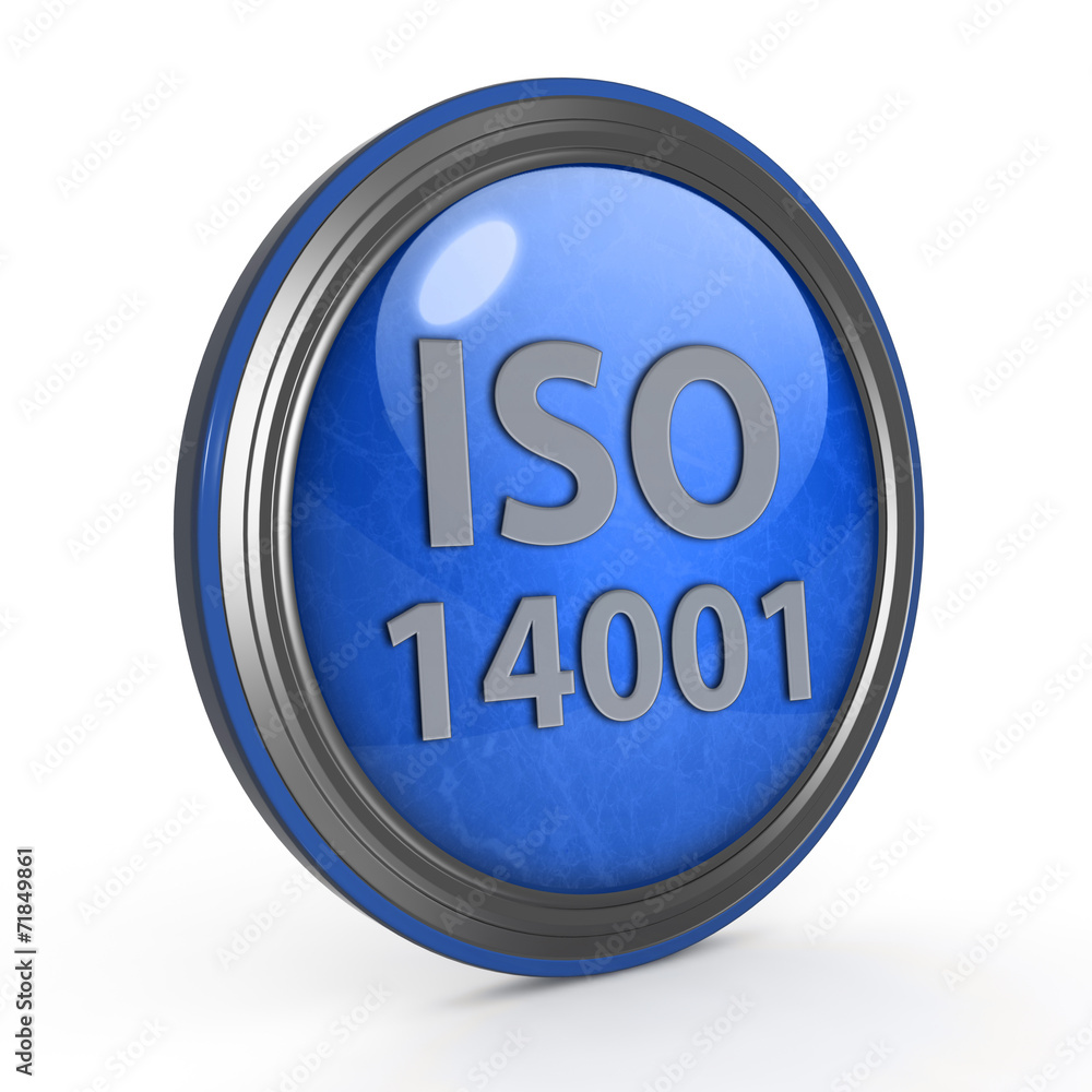 Iso 14001 circular icon on white background Iso 14001 circular icon on white background