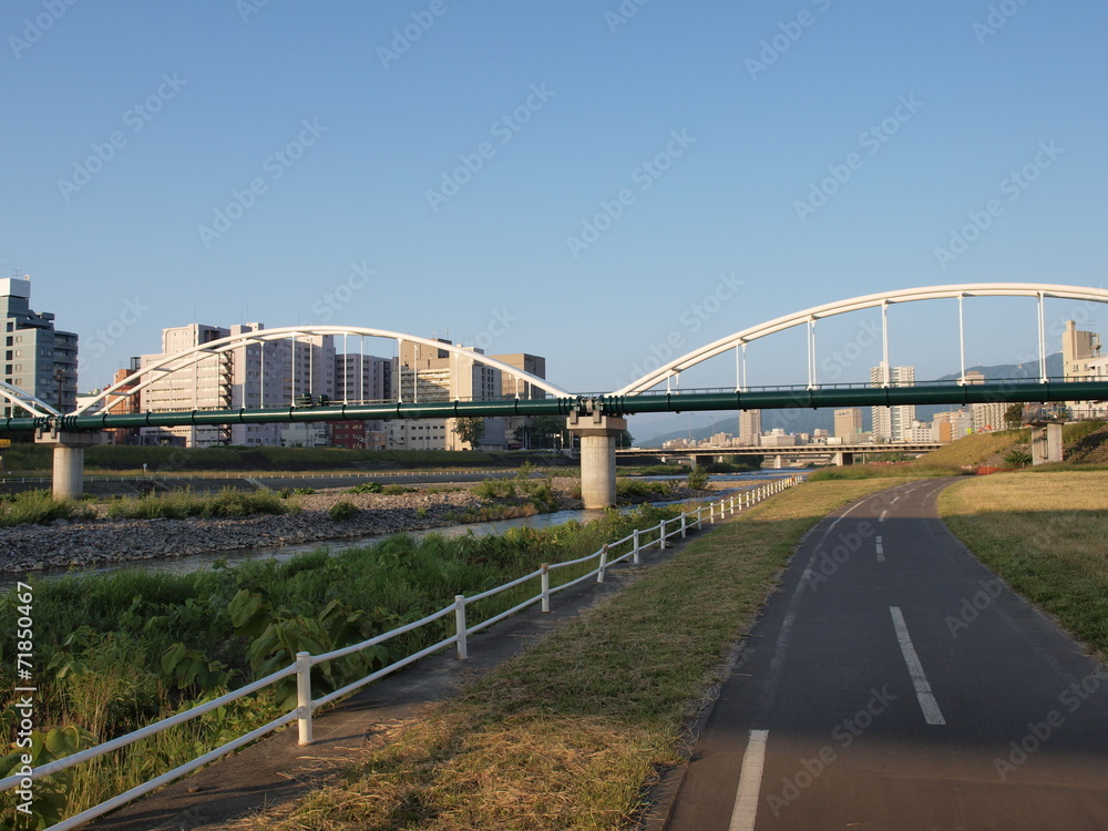 Fototapeta premium 豊平川の風景