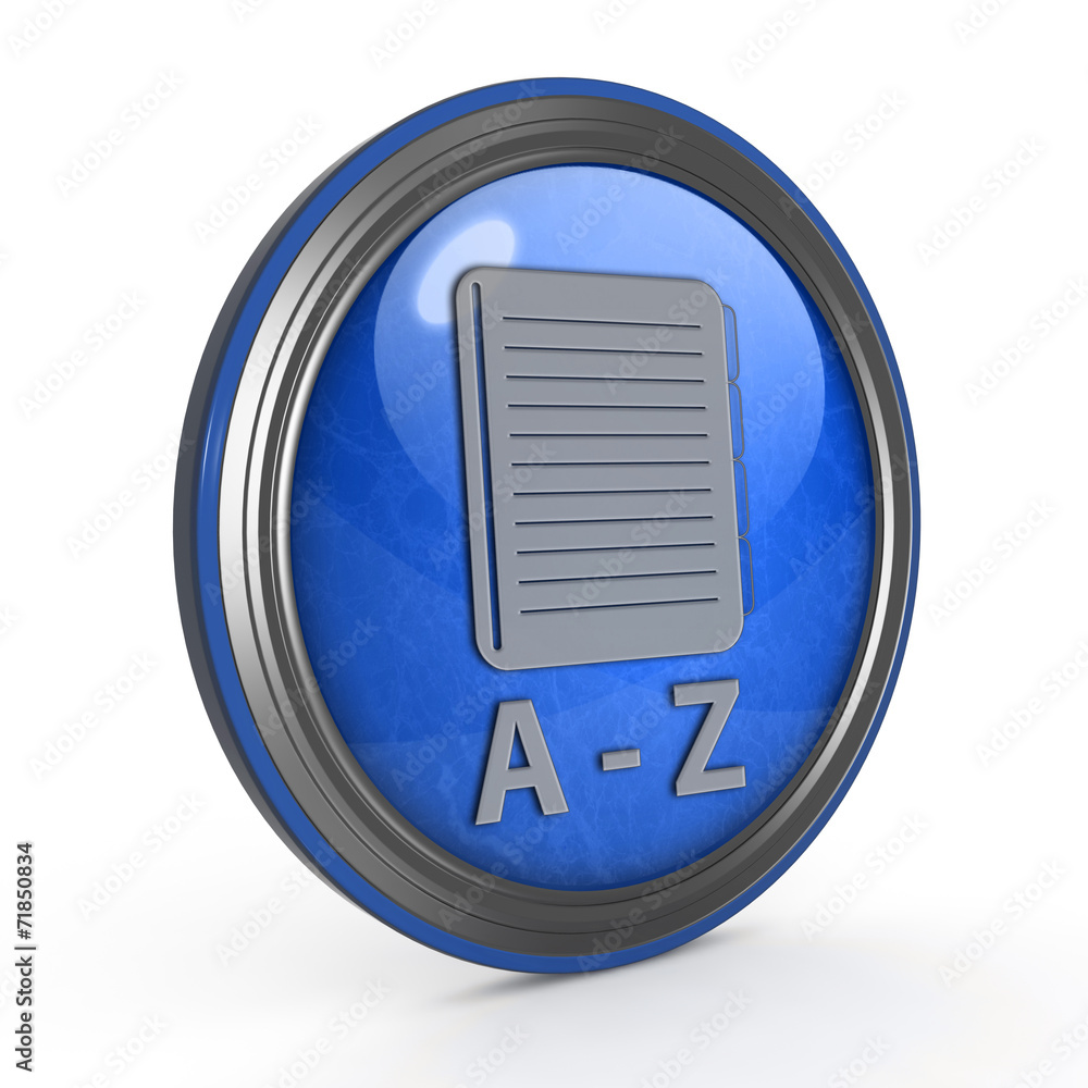 A-Z circular icon on white background A-Z circular icon on white background