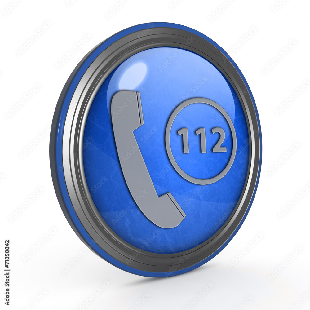 112 circular icon on white background 112 circular icon on white background