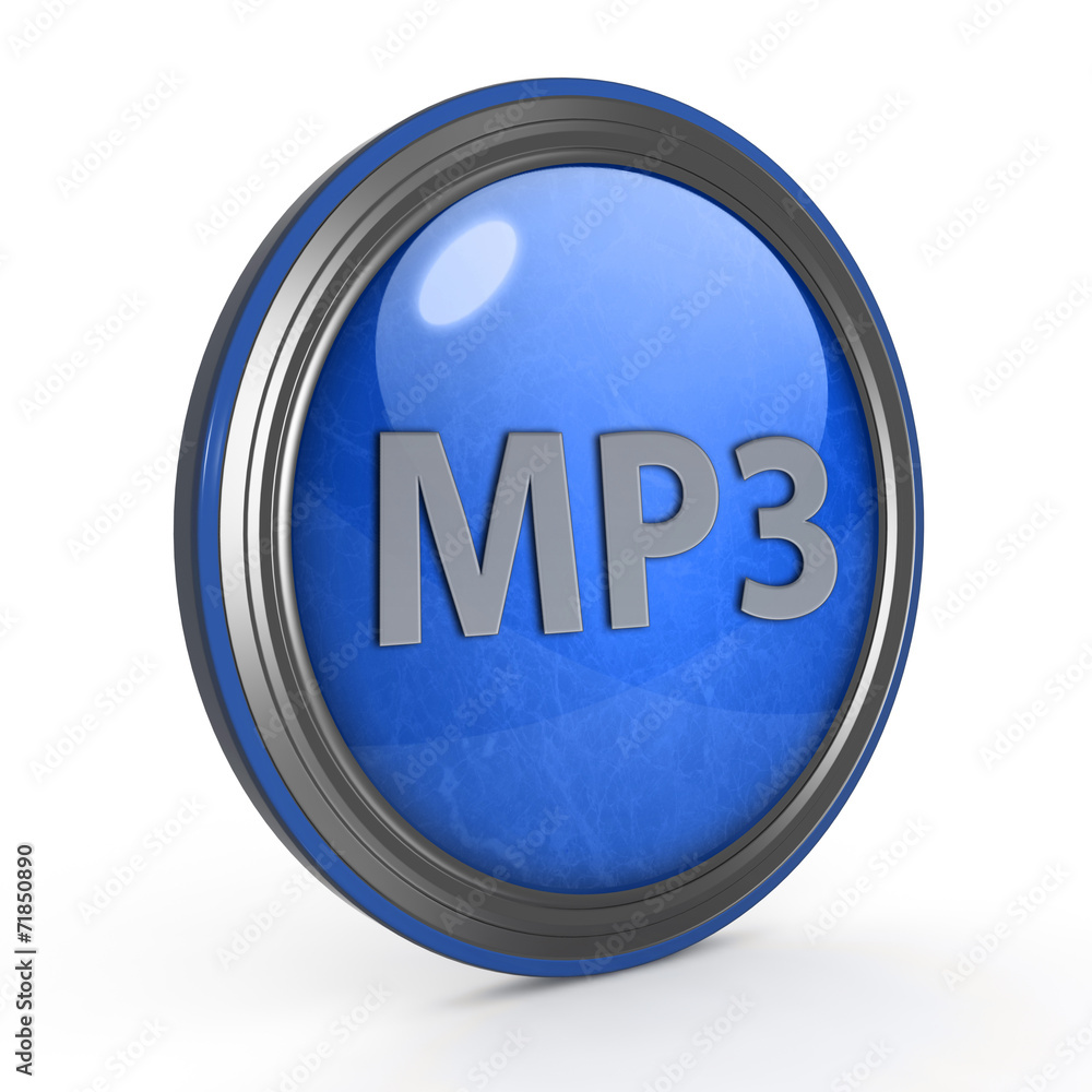 MP3 circular icon on white background MP3 circular icon on white background