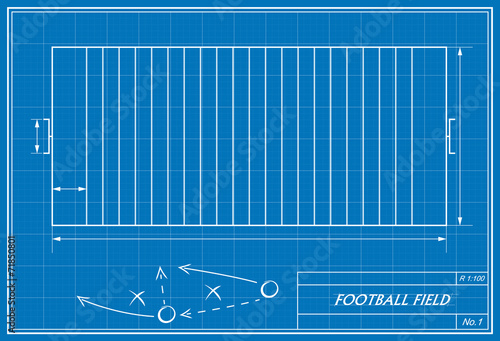 football field on blueprint