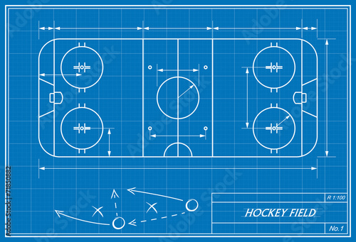 hockey field on blueprint