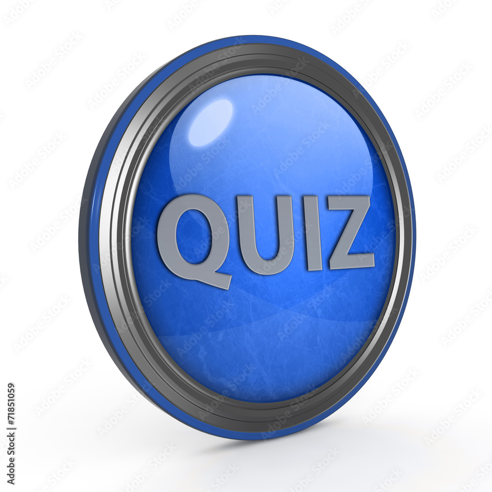 Quiz circular icon on white background Quiz circular icon on white background